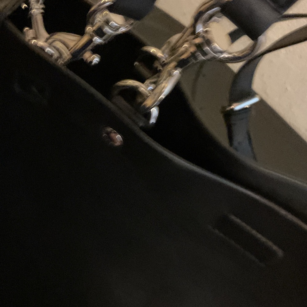 Karl Lagerfeld Black Leather Tote with Silver Accents - Picture 6 of 12